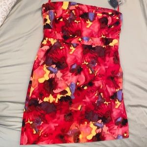 New York & Company sleeveless cotton dress with detachable straps in deep orange